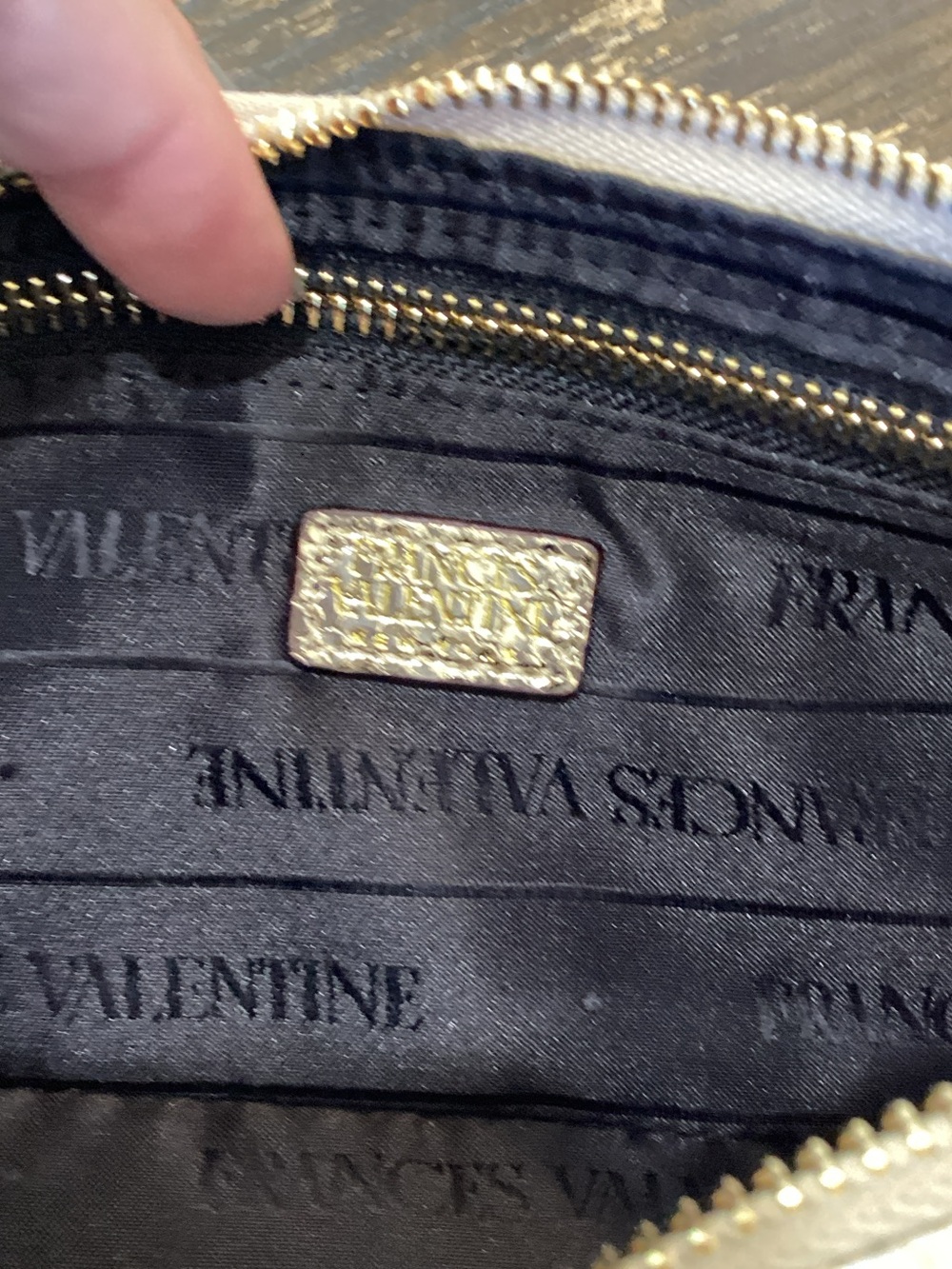 Frances Valentine Mia Metallic Gold Snake Embossed Shoulder Bag - Picture 5 of 12